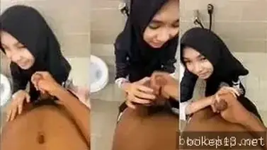 Diem-diem Kasih Temen Kuliah Coba Kontol di Toilet Kampus